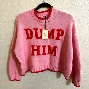 DUMP HIM Pink Knit Sweater M